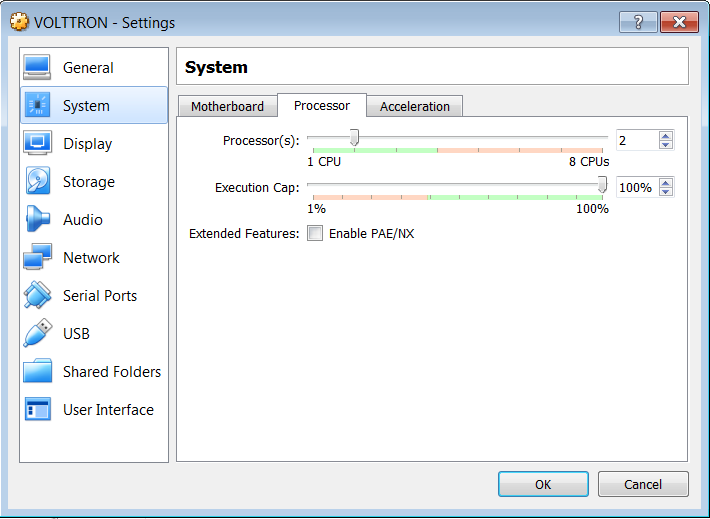 VirtualBox Processors