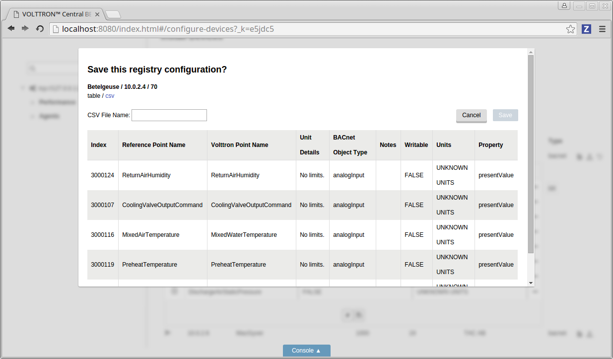 Registry Preview Table