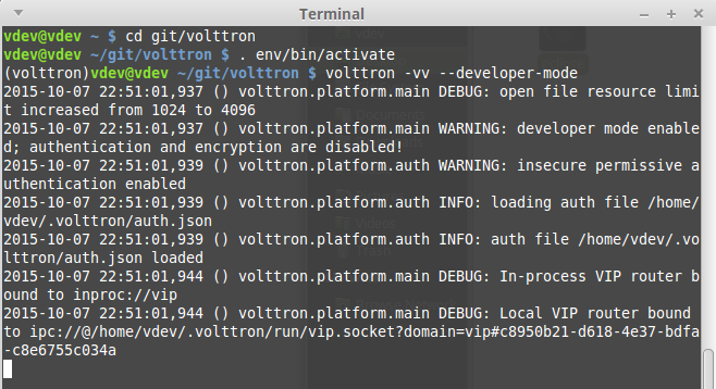 Execute VOLTTRON in Shell